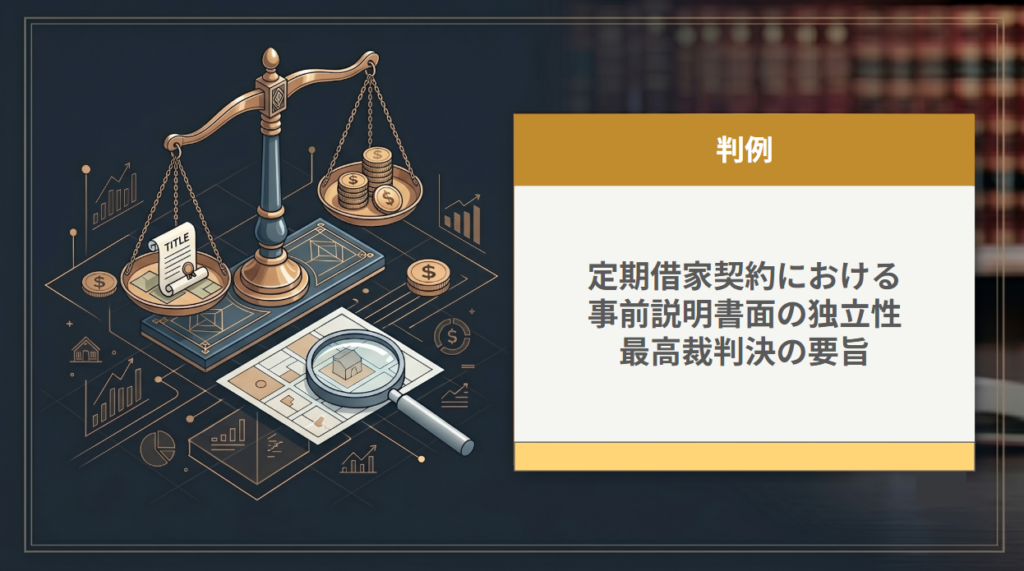 定期借家契約における事前説明書面の独立性：最高裁判決の要旨
